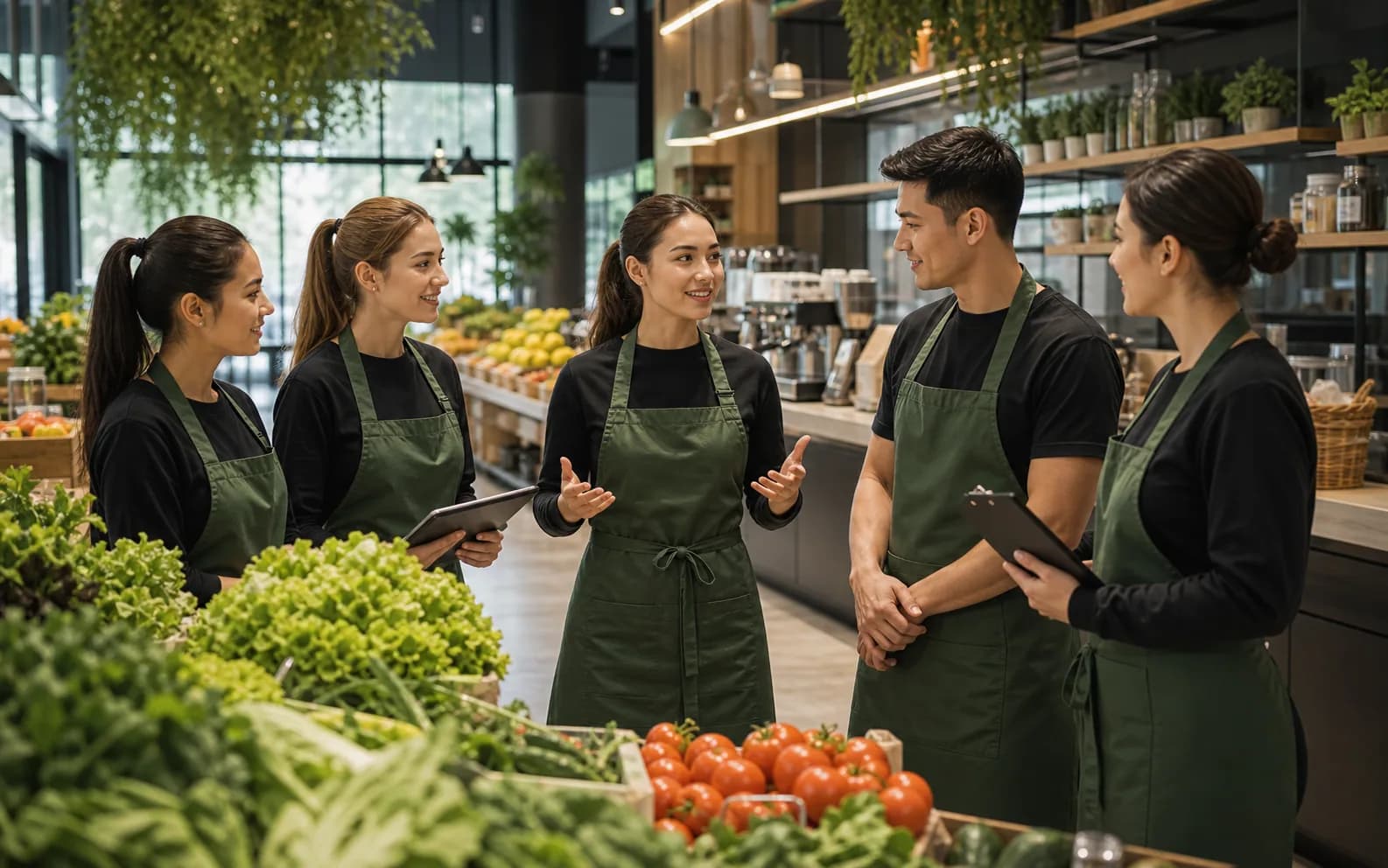 Gastrohub careers team briefing in food hub