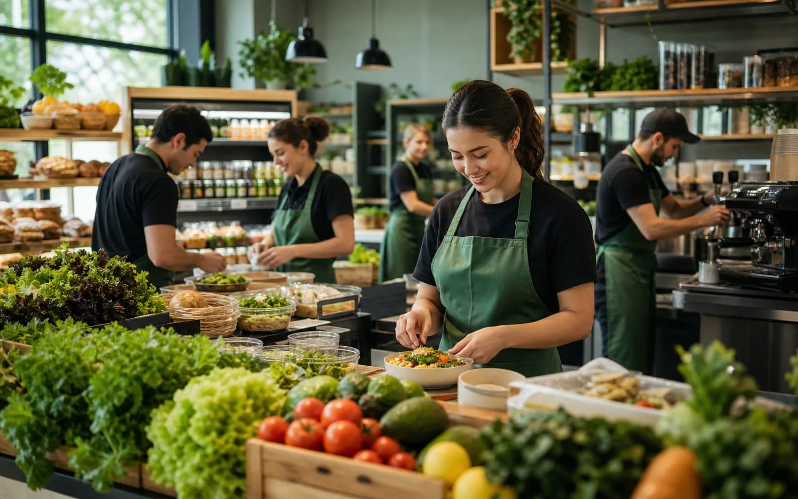 Gastrohub team in a modern food hub